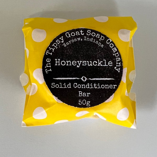 Honeysuckle Solid Hair Conditioner Bar with Argan Oil, Mango Butter, Tucuma Butter, and Silk Protein