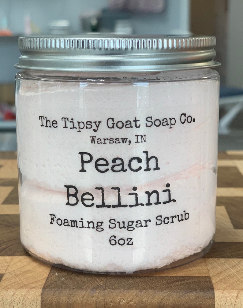 Peach Bellini Foaming Sugar Scrub | Sugar Whipped Soap 