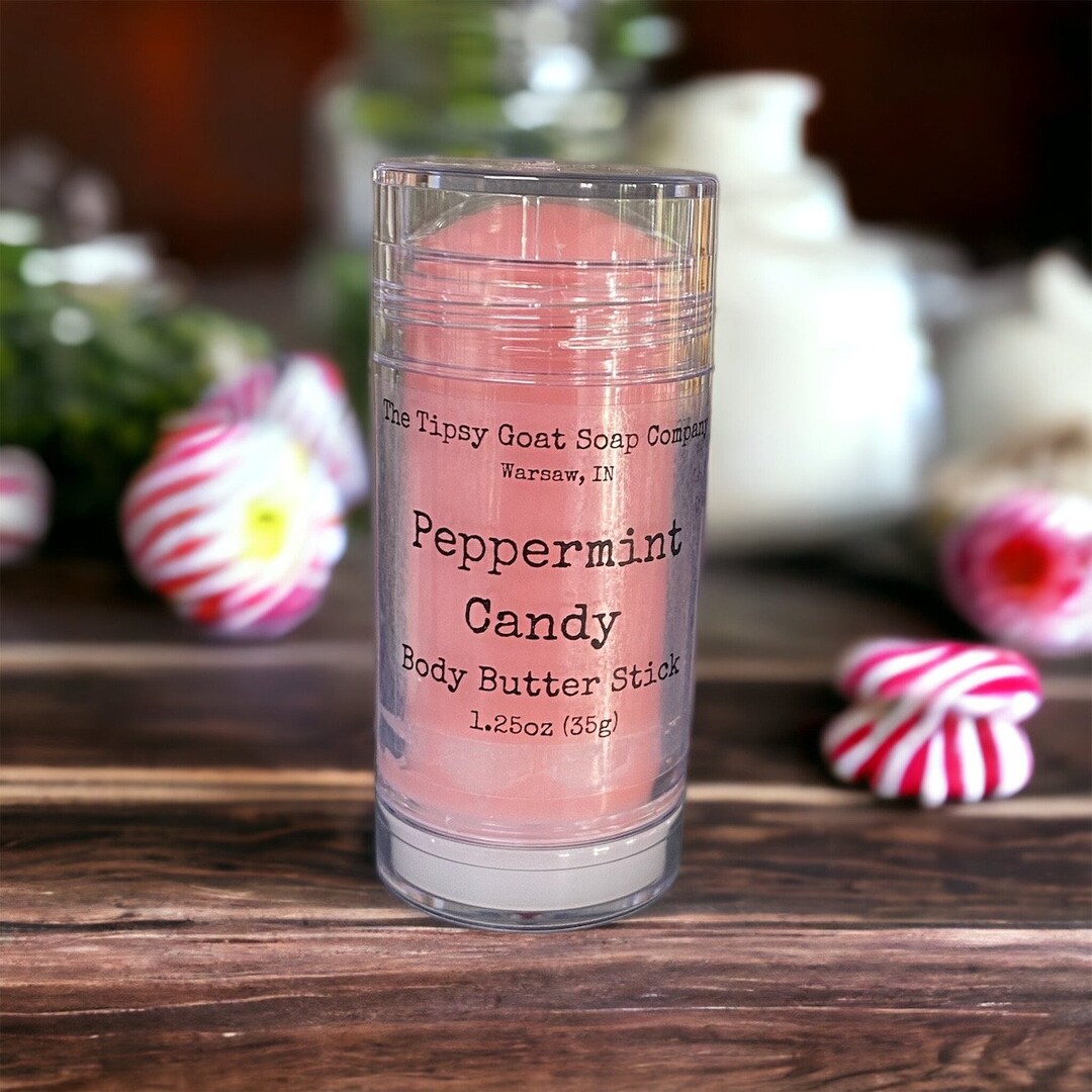 Peppermint Candy Body Butter Stick Solid Lotion Stick Etsy