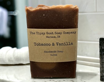 Tobacco & Vanilla Handmade Cold Process Soap made with Goat Milk