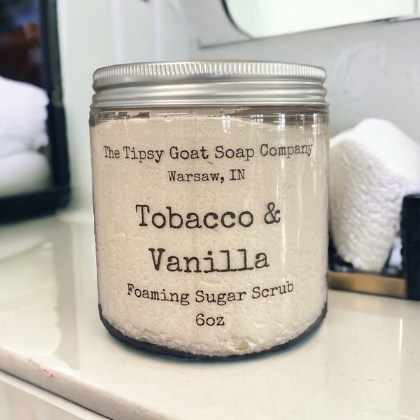 Tobacco & Vanilla Foaming Sugar Scrub | Sugar Whipped Soap