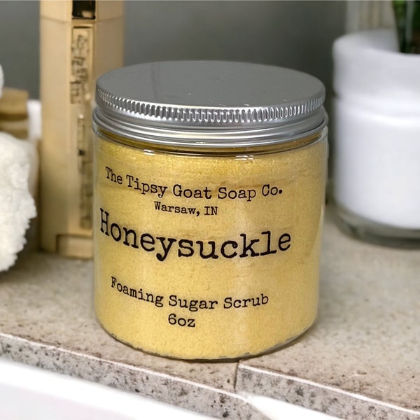 Honeysuckle Foaming Sugar Scrub | Sugar Whipped Soap