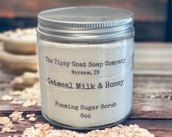 Oatmeal Milk & Honey Foaming Sugar Scrub | Sugar Whipped Soap
