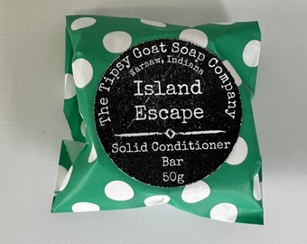 Island Escape Solid Hair Conditioner Bar with Argan Oil, Mango Butter, Tucuma Butter, and Silk Protein