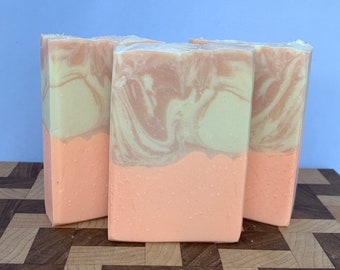 Peach Bellini Handmade Cold Process Soap made with Goat Milk