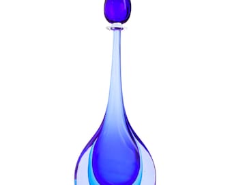 Bouteille bleue, profondeur et équilibre - Verre de Murano