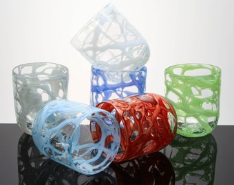 Six Glasses Set "Folly" - Murano Glass