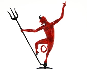 Devil With Pitchfork Big Size - Murano Glass