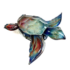 Calcedonio Sea Turtle Big Sculpture - Murano Glass