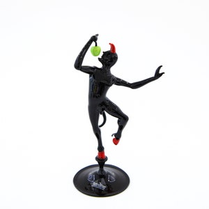 Black Devil With Apple Small Size - Murano Glass