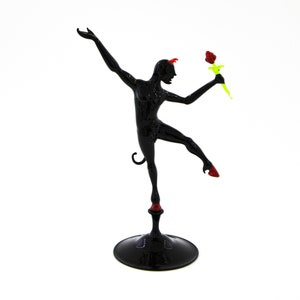 Black Devil with Rose Small Size - Murano Glass