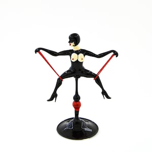 Burlesque Woman with Red Rubber Bands Big Size - Murano Glass