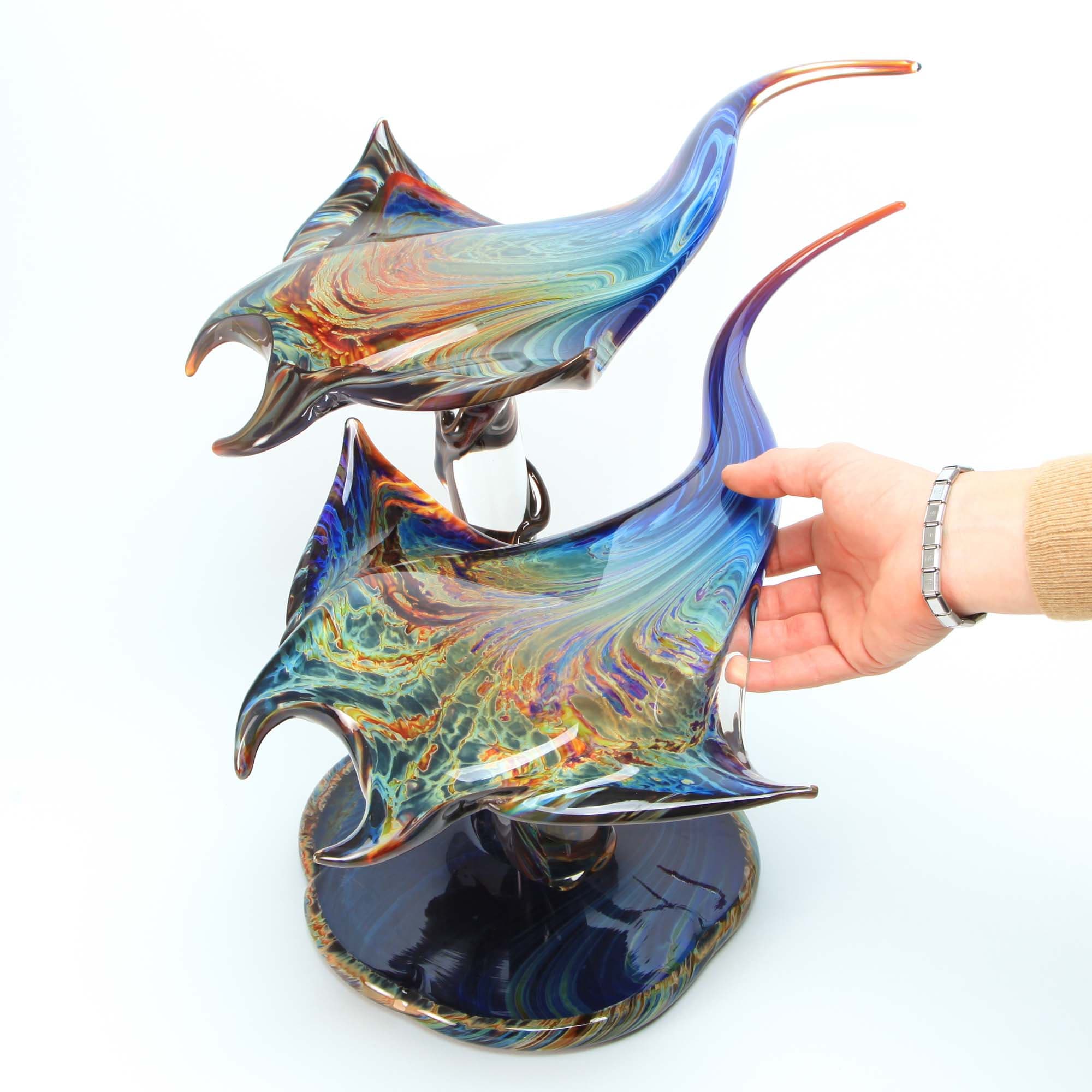 Two Murano Glass Manta Rays | Authentic Murano Glass - Etsy