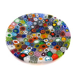 Prachtig rond Murano-decoratief bord met Murrine - Made in Italy