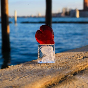 Heart of Ice Cube Love of Venice- Murano Glass