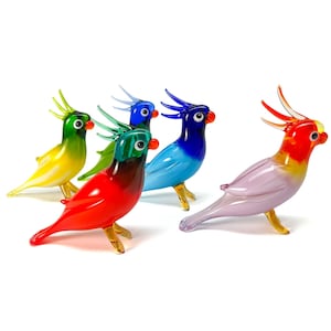 Parrots Miniature Rio - Murano Glass