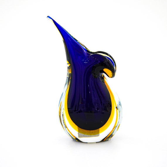 Murano Glass Vase (Blue & Yellow)