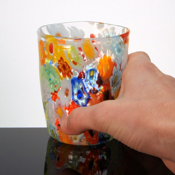 MURANO ムラノ ミルフィオリ グラス Amazon | GlassOfVenice ムラーノ ドリンクグラス ブルー