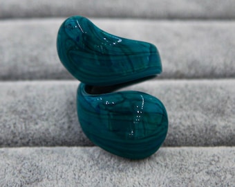 Grüner Ring Handgemachte Spirale - Murano Glas