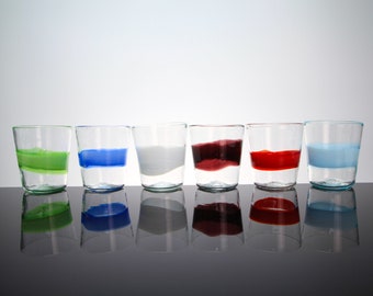 Six Glasses Set "Horizon" - Murano Glass