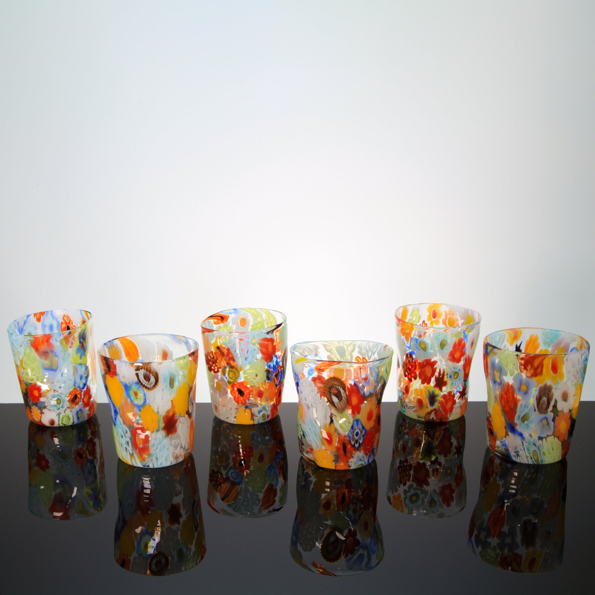 MURANO ムラノ ミルフィオリ グラス Amazon | GlassOfVenice ムラーノ ドリンクグラス ブルー