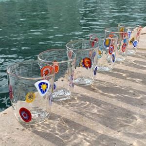 6 Shot Glasses with Murrine - Murano Glass