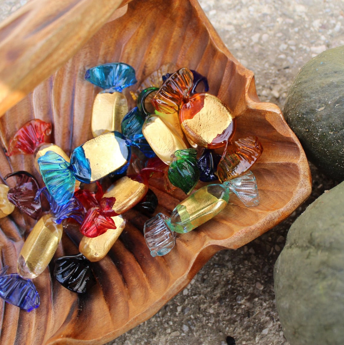 Gold Leaf Candies Set of Six Different Shapes and Colors Real Etsy