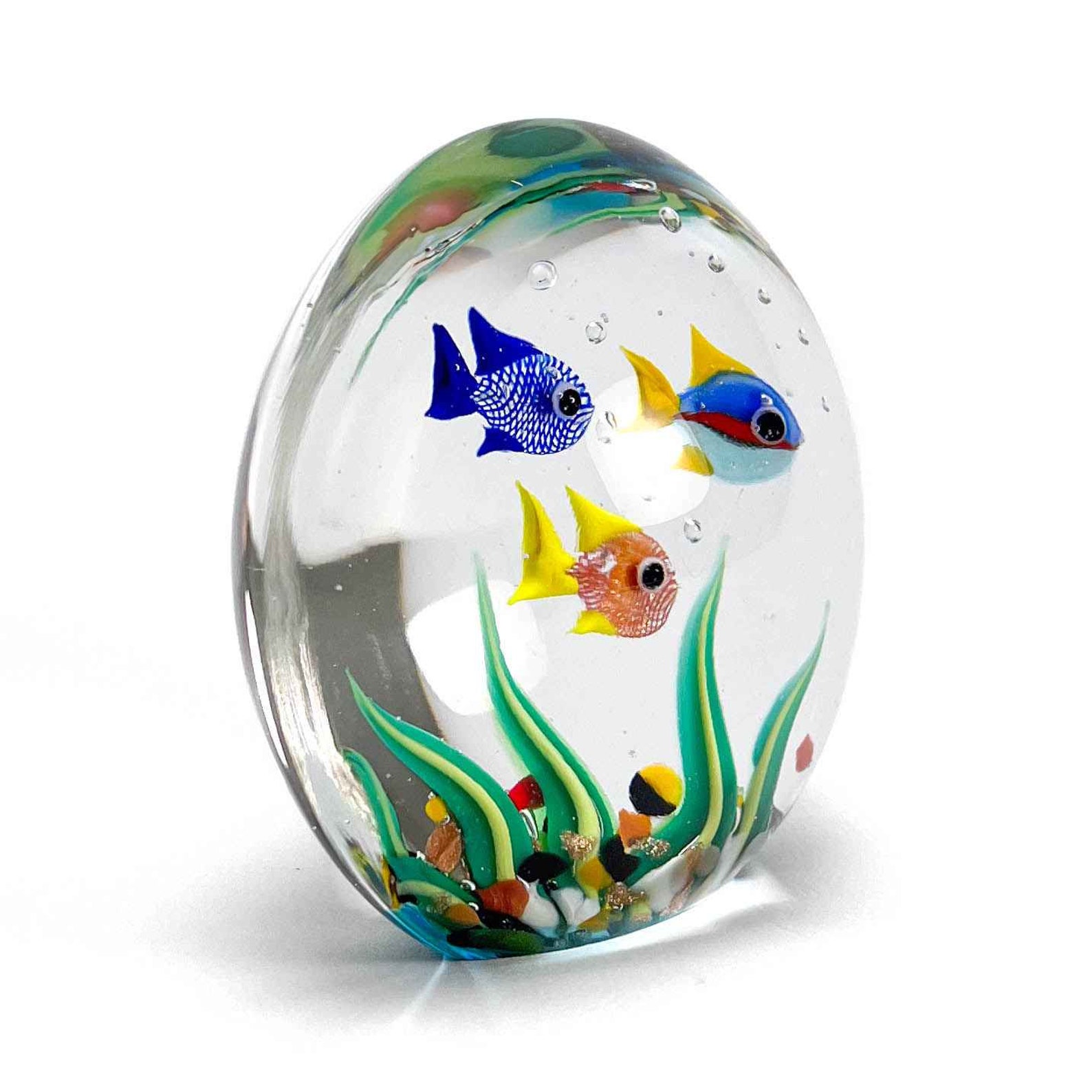 View of Aquarium Miniature With Tropical Fish - Murano Glass - Etsy