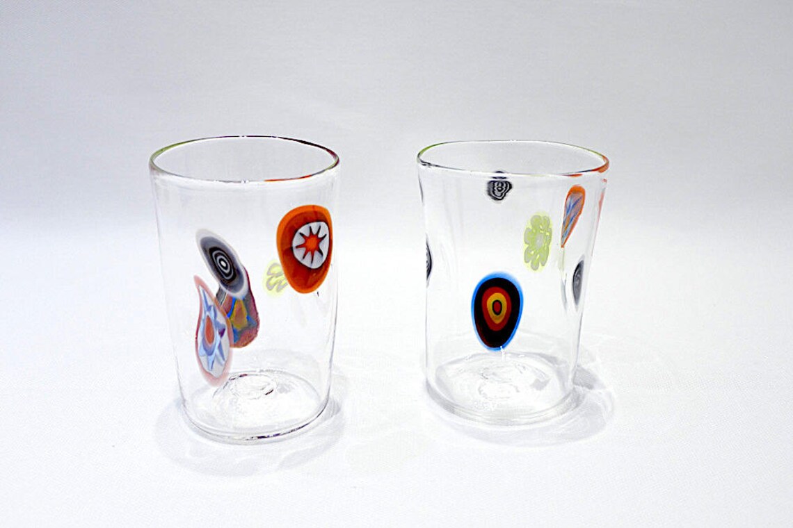6 Shot Glasses with Murrine Murano Glass Etsy