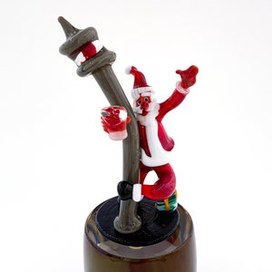 Santa Claus with with Light Pole - Murano Glass