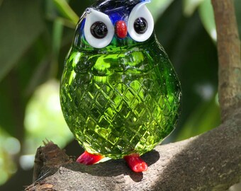 ムラーノガラス　ヴィンテージ　フクロウ置物 ムラーノガラス ヴィンテージ フクロウ置物 ムラーノガラス