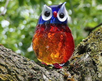 ムラーノガラスのフクロウの置物4個セット - Etsy 日本