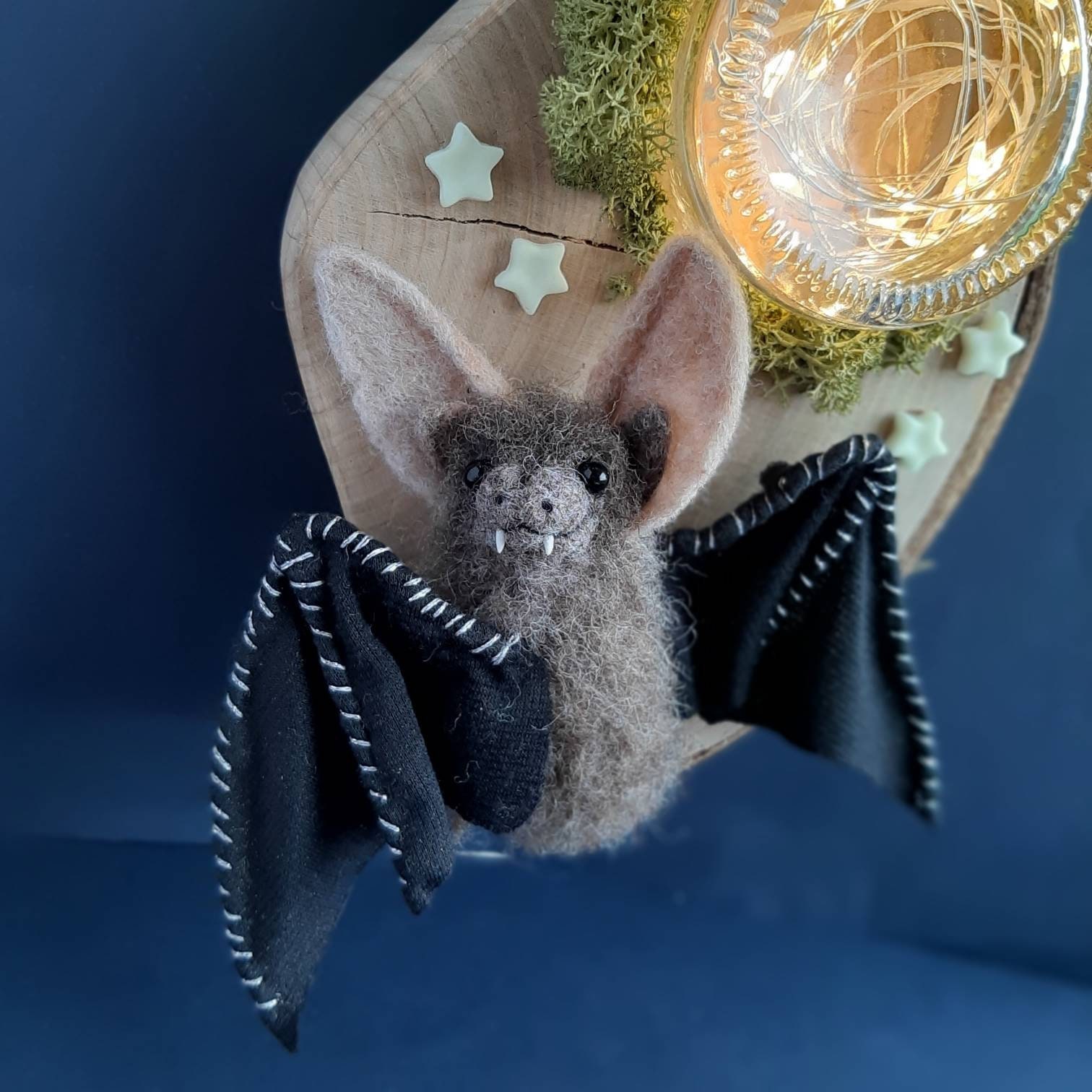 Bat/ Needle Felted Bat/ Felt Bat/ Light Up Wall Art/ LED Etsy
