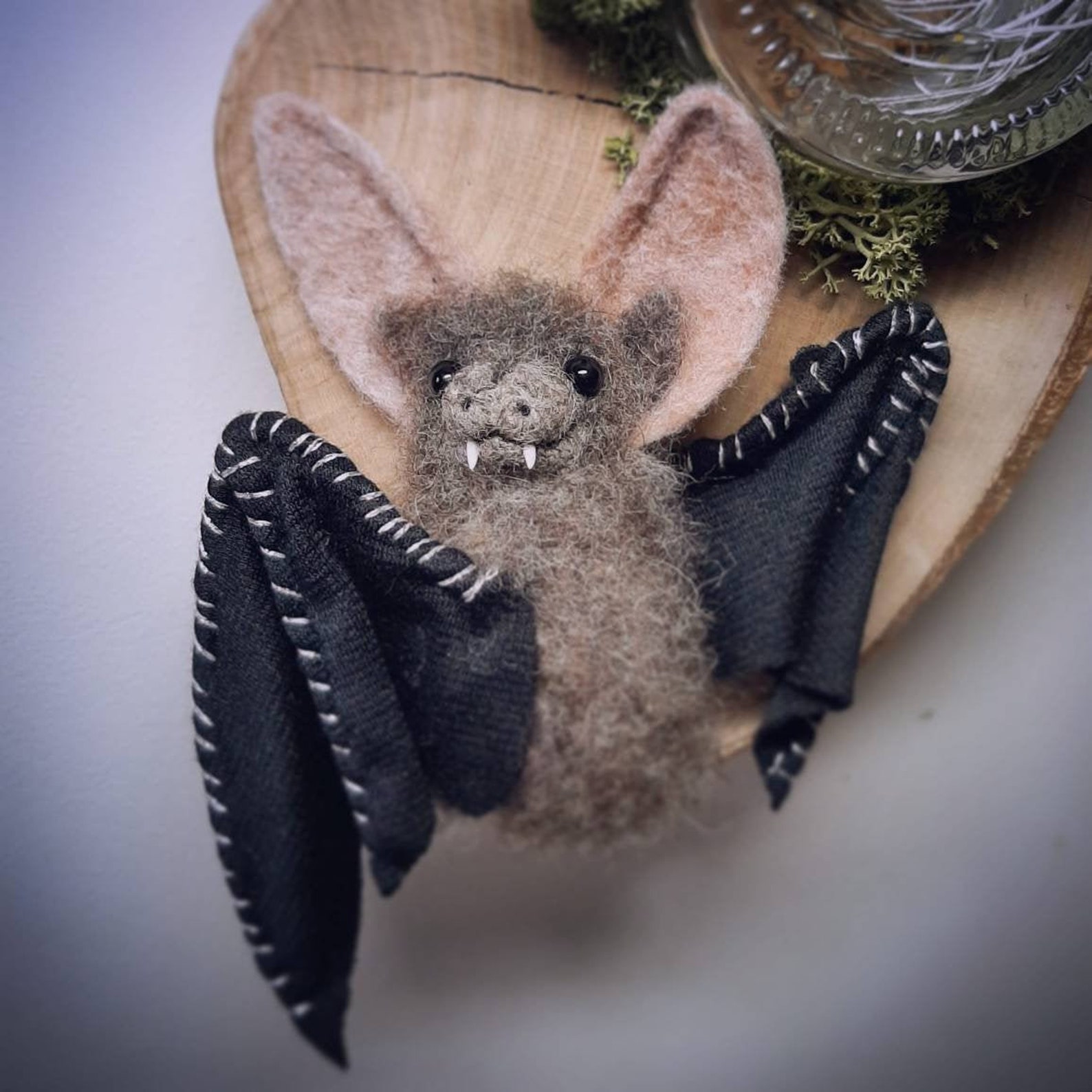 Bat/ Needle Felted Bat/ Felt Bat/ Light Up Wall Art/ LED Etsy
