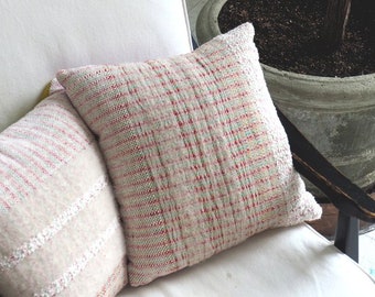 White Rainbow Pillow,Handwoven Decorative Throw
