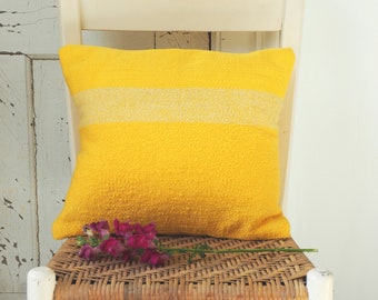 Yellow Pillow, Handwoven Decorative Throw