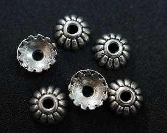 lot de 5 coupelles calottes rondes 10 mm en métal argenté