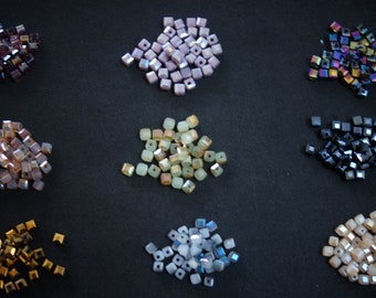 20 Crystal Cube Beads 4 mm