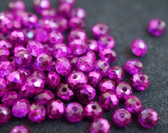 Lot of 20 crystal faceted beads of 3 x 4 mm N4