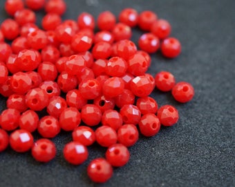 Lot of 20 crystal faceted beads of 4 x 3 mm N33