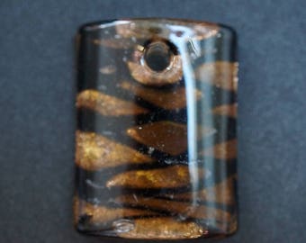 The shape RECTANGLE lampwork glass PENDANT