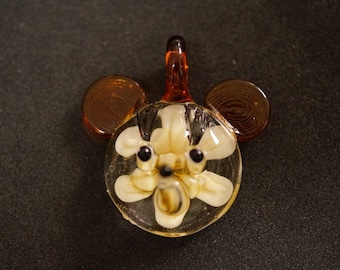 Glass mouse head pendant