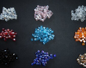 20 Crystal Cube Beads 4 mm