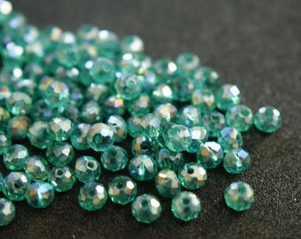 Lot de 20 perles a facettes cristal de  4 X 3 mm N19
