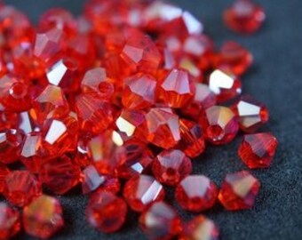 25 TOPS 4mm in crystal AB RED N11