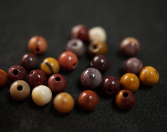 25 PERLES MOOKAITE jaspe  4 mm N1