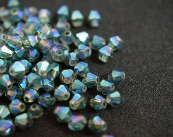 25 Tops 4 mm Crystal grüne Reflexion N41