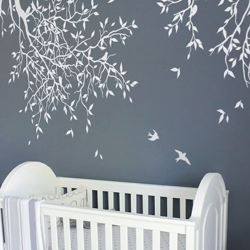 Hanging Tree Branches Wall Sticker for Baby Girl Nursery With Etsy