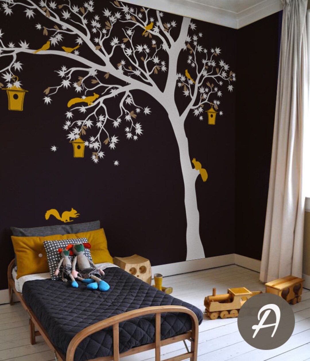 White Tree Wall Decal Large Wall Decal for Nursery Large White Tree and ...