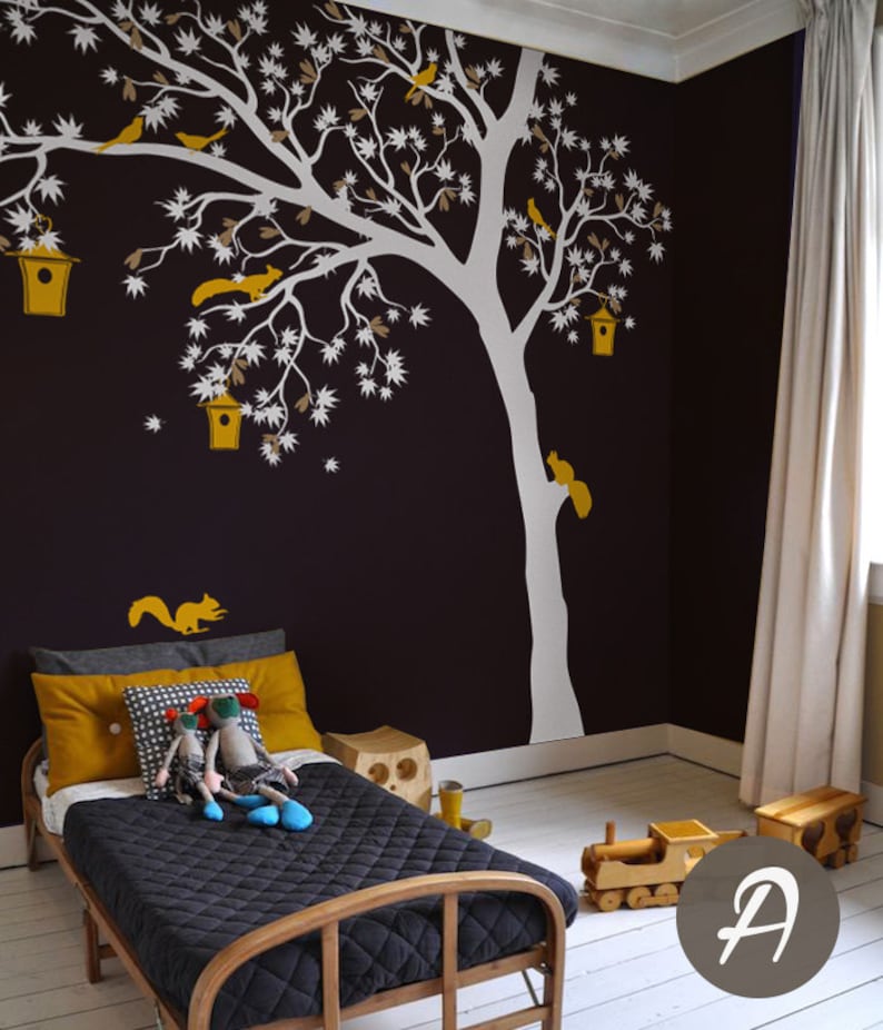 white tree wall decal large wall decal for nursery large white | etsy